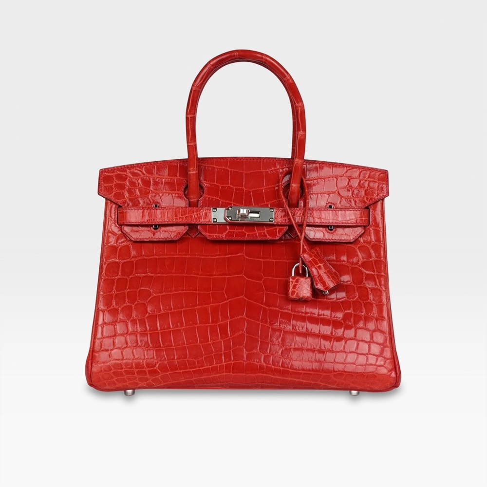 Hermès - Birkin 30 - Geranium Shiny Niloticus Crocodile